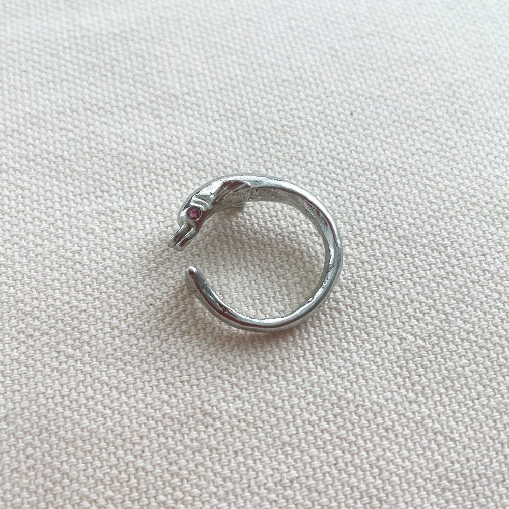 Vintage Silver-toned Dolphin Ring